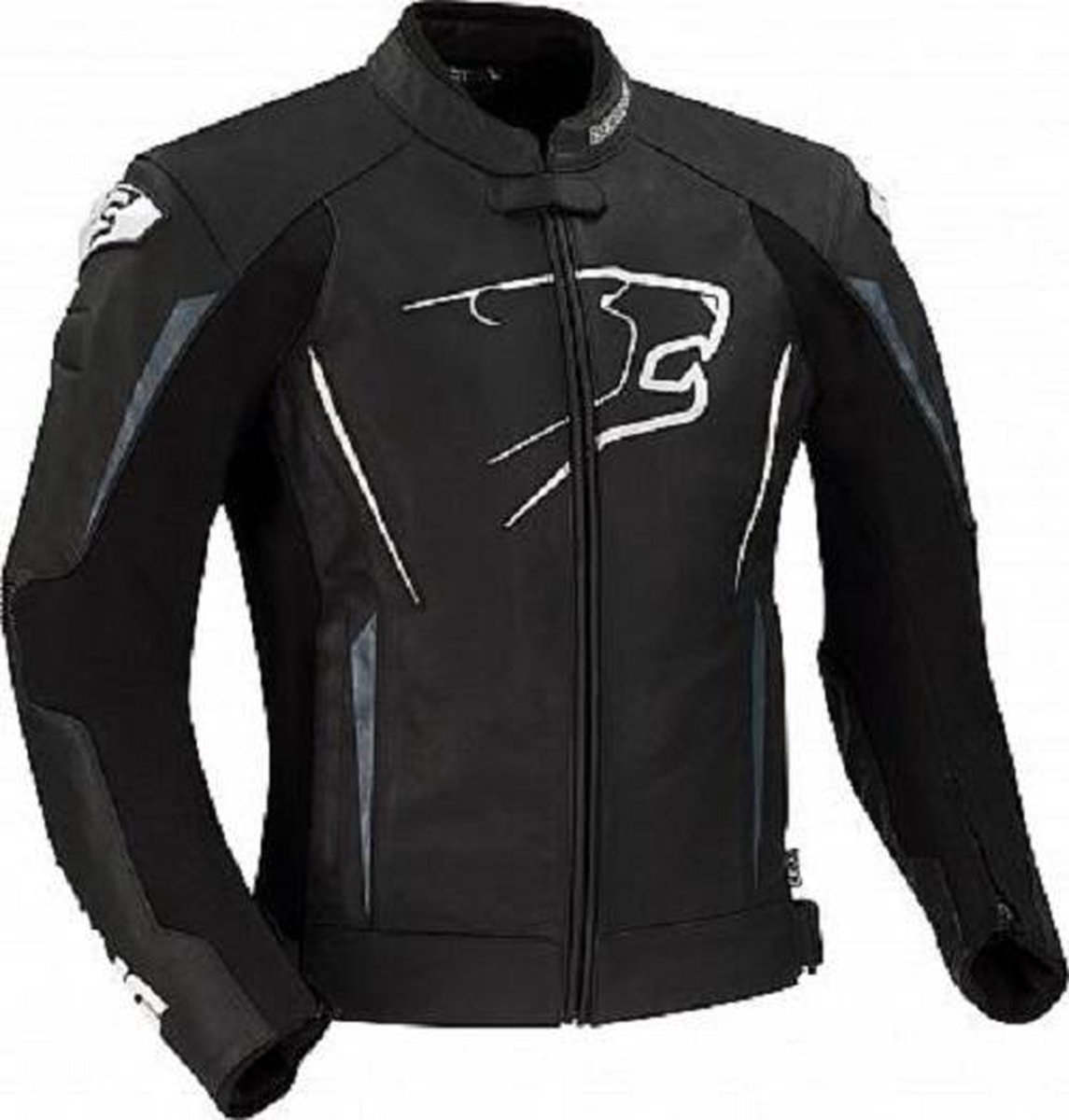 Bering Stator Black Leather Motorcycle Jacket L