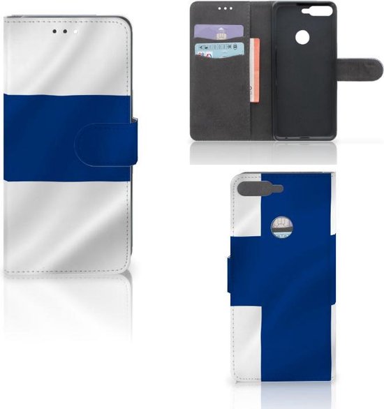 Étui Portefeuille Pour Huawei Y7 (2018) - Style Flip - Similicuir Noir - Neuf Avec Carte - K-S-Trade
