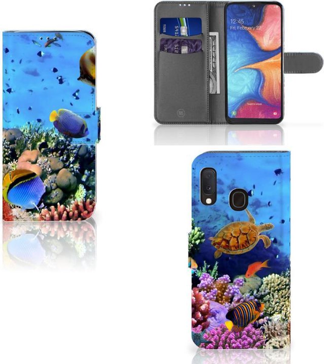 Samsung Galaxy A20e Telefoonhoesje met Pasjes Vissen op Prijzenvolger.com