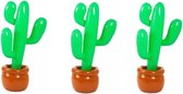 3x Opblaasbare cactus in pot 85 cm - Opblaasfiguur cactus