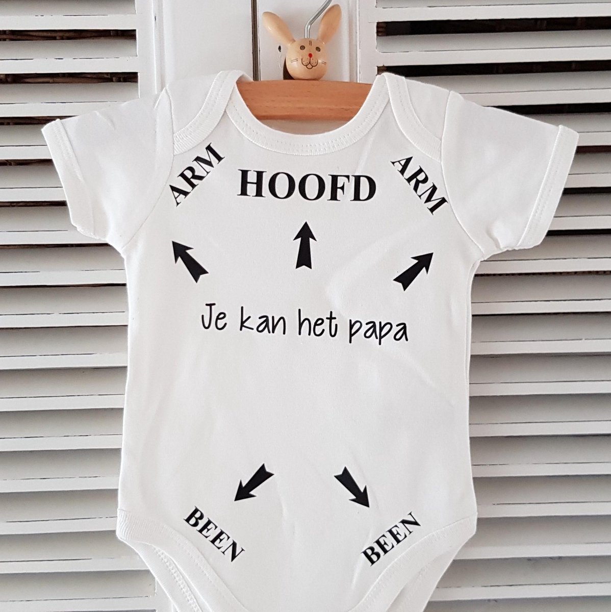 klassiek vroegrijp Sterkte Baby Rompertje tekst opdruk Hoofd Arm Been pijlen je kan het papa | korte  mouw | wit|... | bol.com