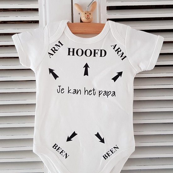 Wijzigingen van leiderschap delicaat Baby Rompertje tekst opdruk Hoofd Arm Been pijlen je kan het papa | korte  mouw | wit|... | bol.com