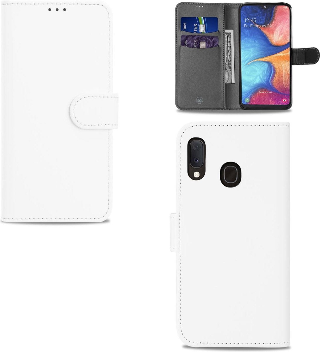 Samsung Galaxy A20e Hoesje Wit met Pasjeshouder