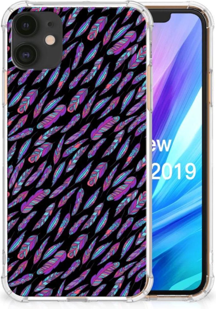 Apple iPhone 11 Doorzichtige Silicone Hoesje Feathers Color