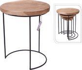 Bijzettafel Teak set van 3