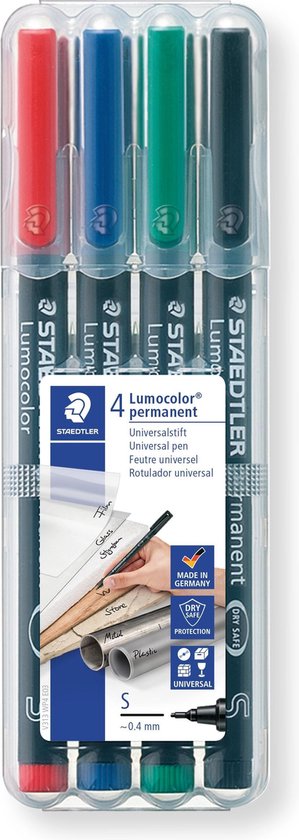 STAEDTLER Lumocolor S permanent - Box 4 st