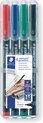 STAEDTLER Lumocolor S permanent - Box 4 st