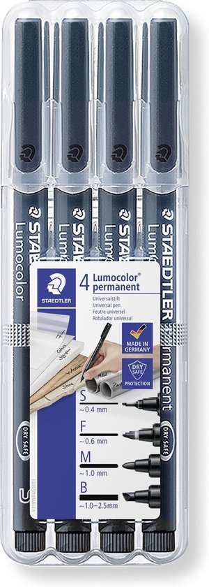wees gegroet Lol Psychologisch STAEDTLER Lumocolor permanent pen set - Box S-F-M-B | bol.com