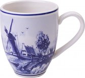 Theebeker molen | Koffiemok molen | Heinen Delfts Blauw | 400 ml |Witte mok met delfts blauwe kleuren | Molen | Holland | Servies | Souvenir