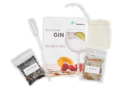 Huisgemaakte Gin Kit - Maak thuis je eigen gin met deze set - FoodiyFarm