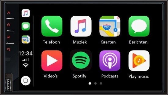 Autoradio dubbel din usb Apple carplay DAB+ digitale radio met raam antenne  | bol.com