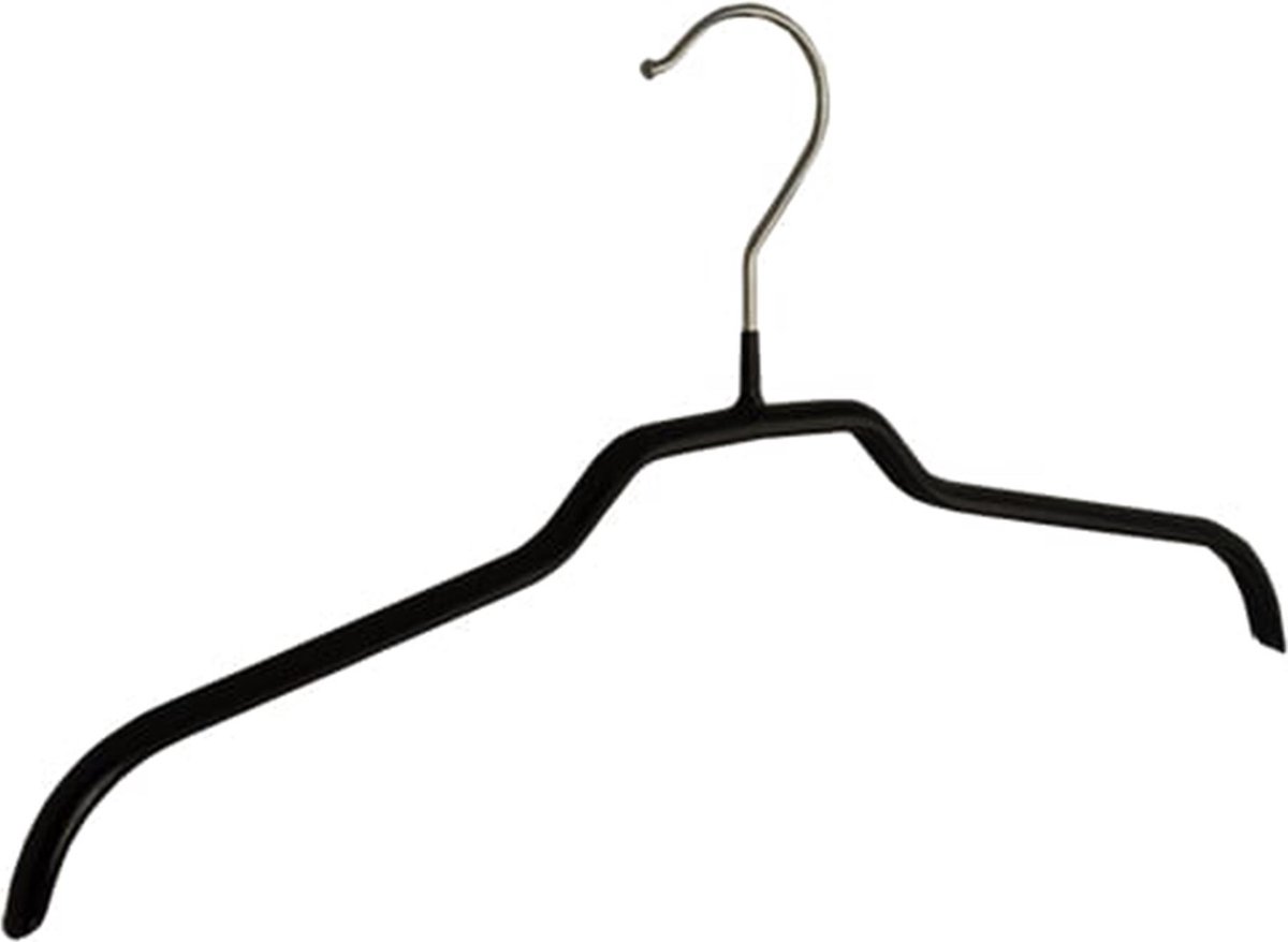 De Kledinghanger Gigant - 20 x Blouse / shirthanger metaal met zwarte anti-slip coating, 40 cm
