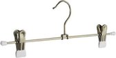 De Kledinghanger Gigant - 40 x Rok / broekhanger metaal verchroomd met anti-slip (wit) knijpers, 30 cm