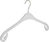 De Kledinghanger Gigant - 40 x Blouse / shirthanger kunststof wit met rokinkepingen, 43 cm