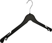 De Kledinghanger Gigant - 40 x Blouse / shirthanger kunststof zwart met rokinkepingen, 43 cm