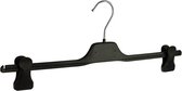 De Kledinghanger Gigant - 50 x Rok / broekhanger kunststof zwart met anti-slip knijpers, 45 cm