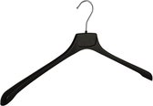 De Kledinghanger Gigant - 10 x Mantel / kostuumhanger kunststof zwart met schouderverbreding, 50 cm