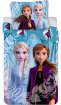 Disney Frozen 2 Snowflake - Dekbedovertrek - Eenpersoons - 140  x 200 cm - Blauw