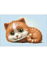 Wizardi diamond painting – Rode kitten – 30 x 20 cm