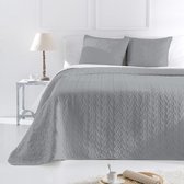 Luxe bed sprei deken LAMBA grijs 250 x 270 met kussenslopen
