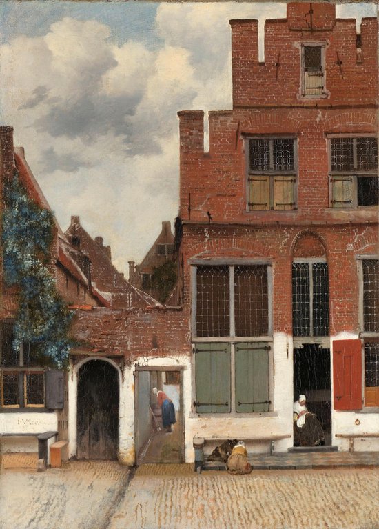 Poster Gezicht op Huizen in Delft - Johannes - 'Het straatje' 70x50 cm | bol.com