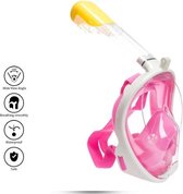 EKEO Duikmasker- Volledig gezicht duikbril met snorkel - Snorkelset zwart - snorkelmasker - Maat L/XL - Roze