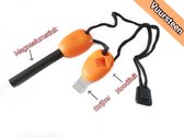 Magnesium Stick met Fluitje Luxe Firestarter Vuurstarter Oranje + Noodfluit