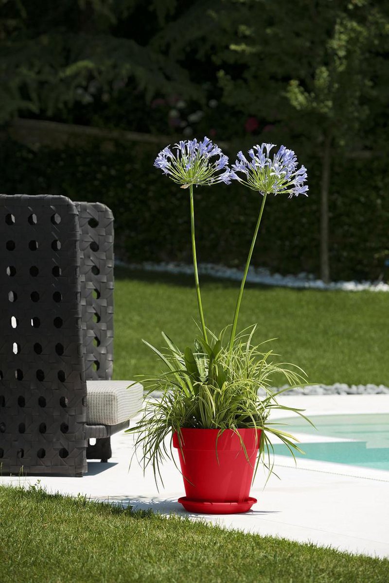 Pot de fleurs extérieur rond Mitu Pac 60cm + trous de fond RED ...