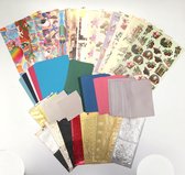 Groot Knutselpakket - Stickervellen, Karton, 3DA4 en Achtergrond papier, Enveloppen, Kaarten, Foam blokjes - Maak mooie Kaarten, Scrapbook en andere creatieve objecten