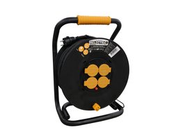 Relectric Pro Kabelhaspel – 50 meter – 4 stopcontacten – Met oprolknop - Randaarde - IP44 - RELEC492206