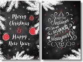 20 Kerstkaarten - Folie - Witte envelop - 10,5 x 16 cm