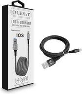 Olesit Lightning 1.5 Meter Fast Charge 3.4A - Oplaadkabel - Veilig laden - Data Sync & Transfer - Anit-Knik - Geschikt voor iPhone en iPad - Zwart