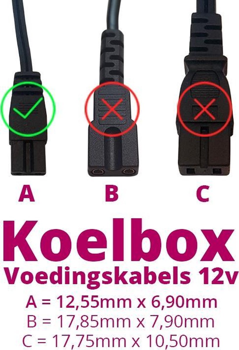 beproeving Vorm van het schip bubbel Koelboxkabel 12V voedingskabel koelbox - 2 meter | bol.com