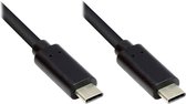 USB-C naar USB-C kabel - USB3.0 - tot 20V/3A / zwart - 1 meter