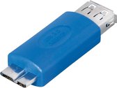 Transmedia USB Micro B (m) naar USB-A (v) OTG adapter - USB3.0 - tot 0,9A / blauw