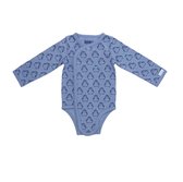 BiNKi - Kimono romper pinguin blauw met lange mouw - maat 62/68