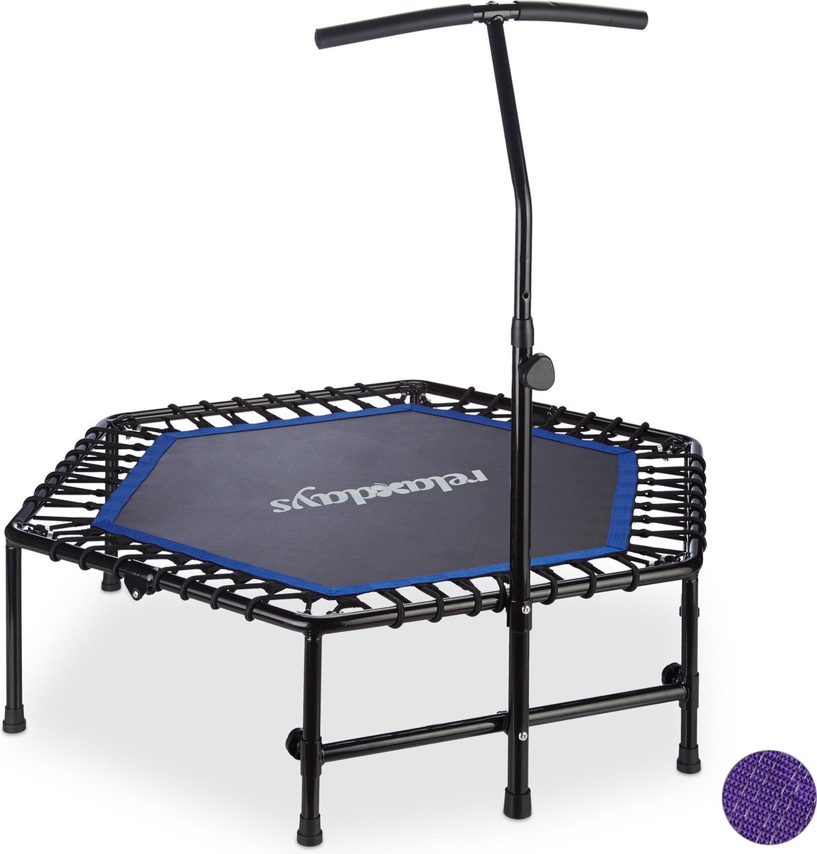 relaxdays trampoline met stang - binnen - fitness-trampoline - mini  trampoline -... | bol.com