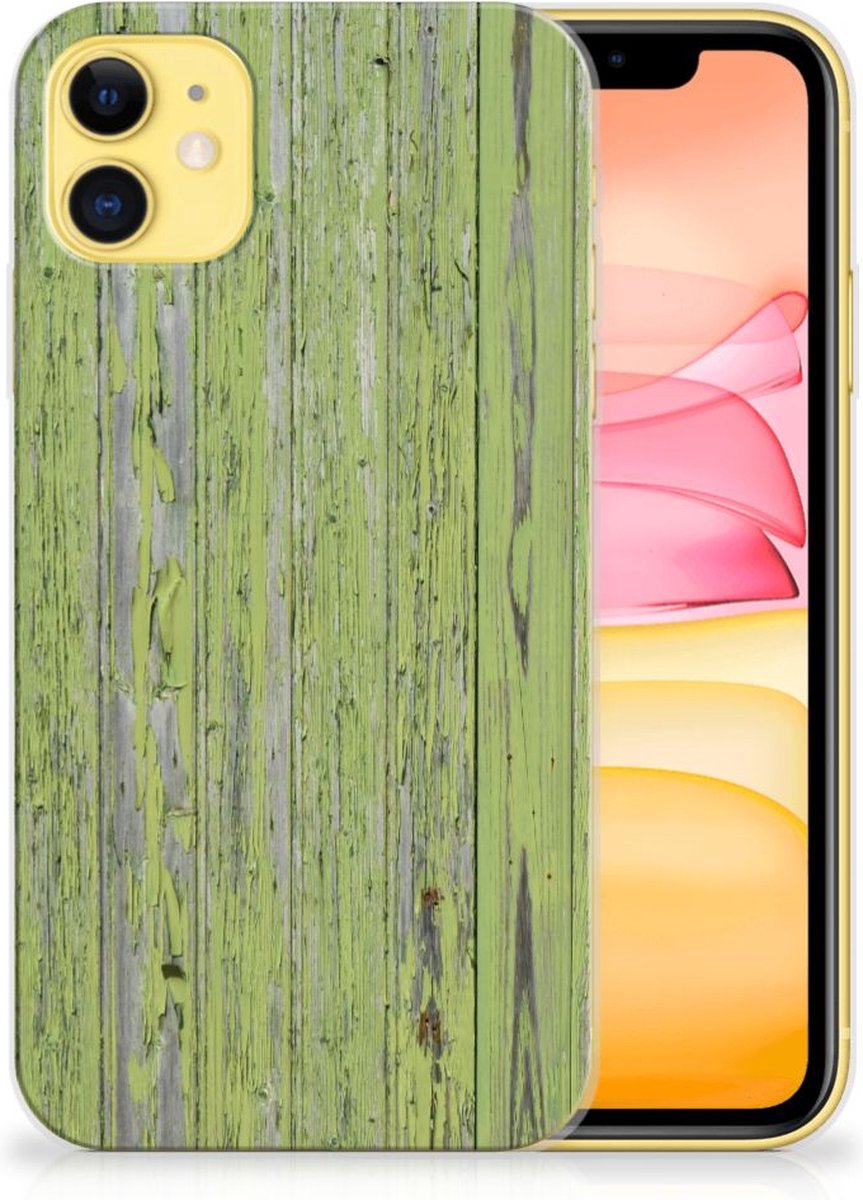 Apple iPhone 11 Bumper Hoesje Green Wood