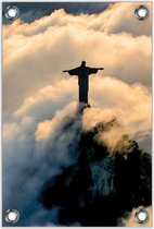 Tuinposter –Jezus Beeld in Rio de Janeiro– 60x90cm Foto op Tuinposter (wanddecoratie voor buiten en binnen)