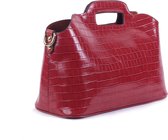 Bag in bag tas croco Ines Delaure brique