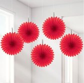 AMSCAN - Rode hangdecoratie - Rozet - Decoratie > Slingers en hangdecoraties