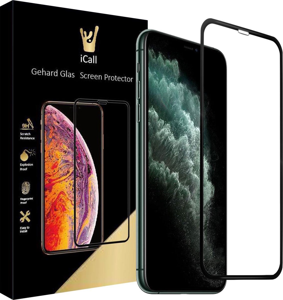 Screenprotector geschikt voor iPhone 11 Pro / XS / X - FullGuard Glas Screen Protector