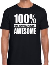 100 procent awesome tekst t-shirt zwart voor heren M