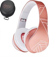PowerLocus P2 Draadloze Over Ear Koptelefoon - Bluetooth 5.0 - Deep Bass - 20 Uur Speeltijd - Opbergtas - [Rose Gold]