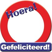 Huldeschild hoera gefeliciteerd (blanco) 50x50cm