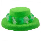 Zomer hoed organza bloemen krans - Neon groen