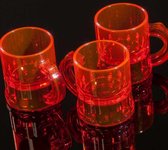 Shotglaasjes - Borrelglaasjes – Shotglaasjes plastic – Shotglazen – Fluoriserend oranje – 2.5cl – 20 stuks
