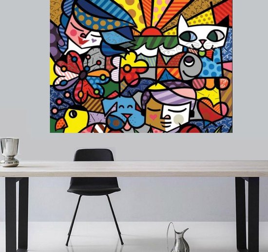 Welsprekend mug lof Canvas Schilderij * Romero Britto Dieren Abstract Modern * - Kunst aan je  Muur -... | bol.com