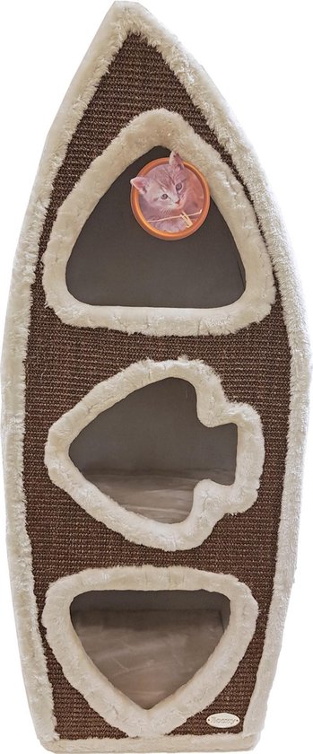 Krabtoren sisal 3 gaats 100 cm mocca/beige