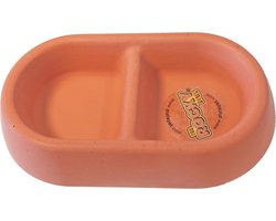 Konijnen eetbak beton ovaal dubbel 21cm